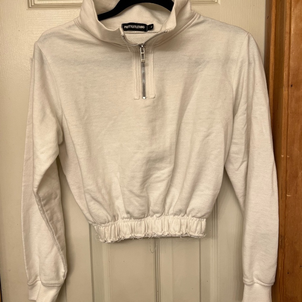 Pretty Little Thing quarter zip crop top